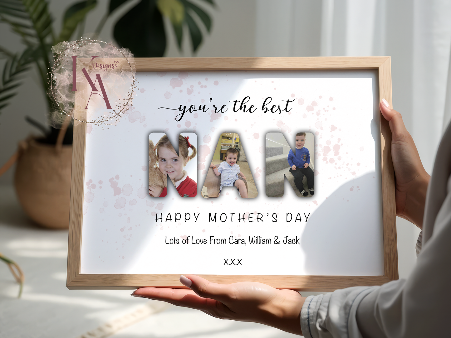 Mum/Grandma/Godmother Photo Word Art Print