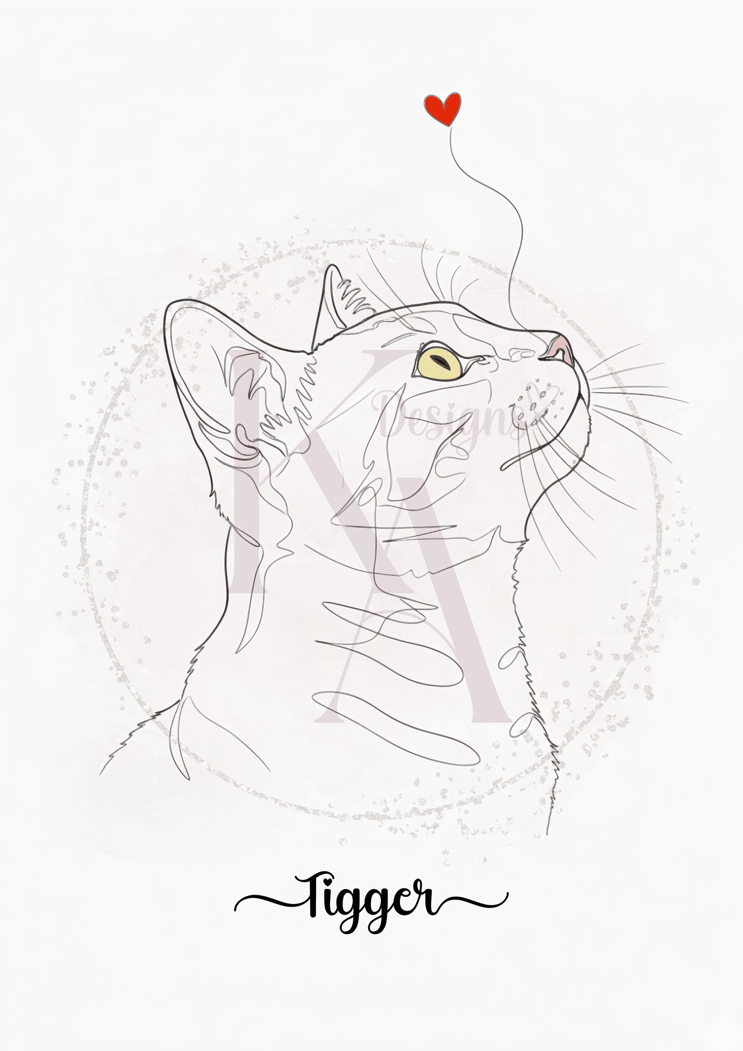 Custom Digital Line Art Pet Prints