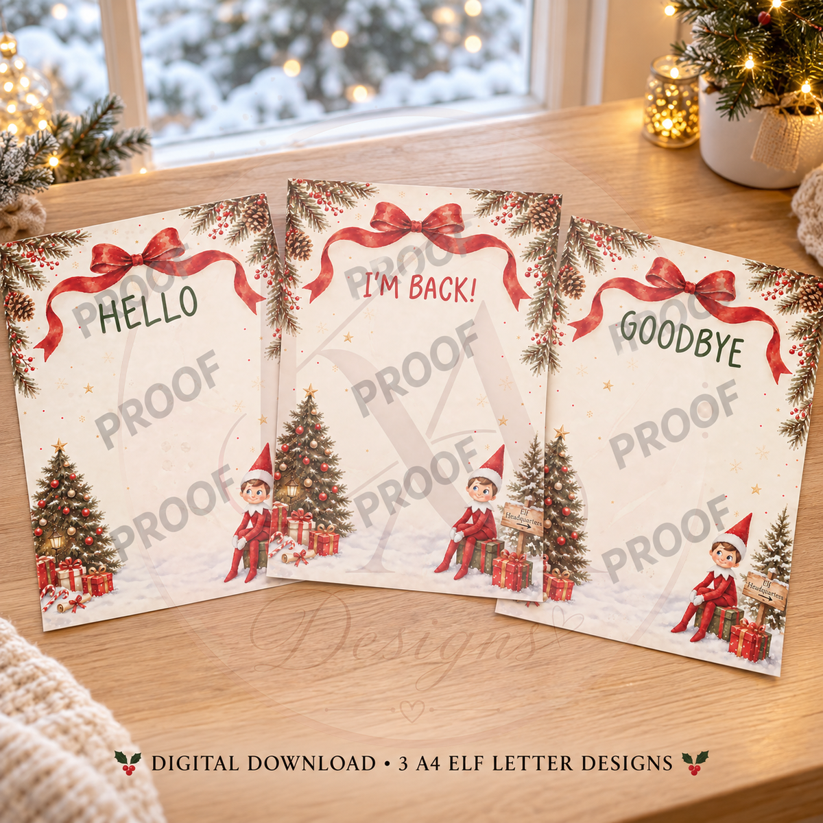 3 x A4 Christmas Elf Letter Templates - Digital download