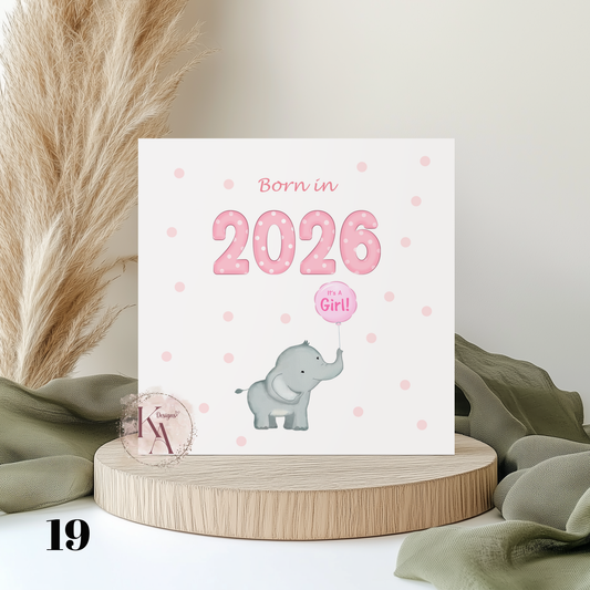 Born in 2026 -  6x6" Card