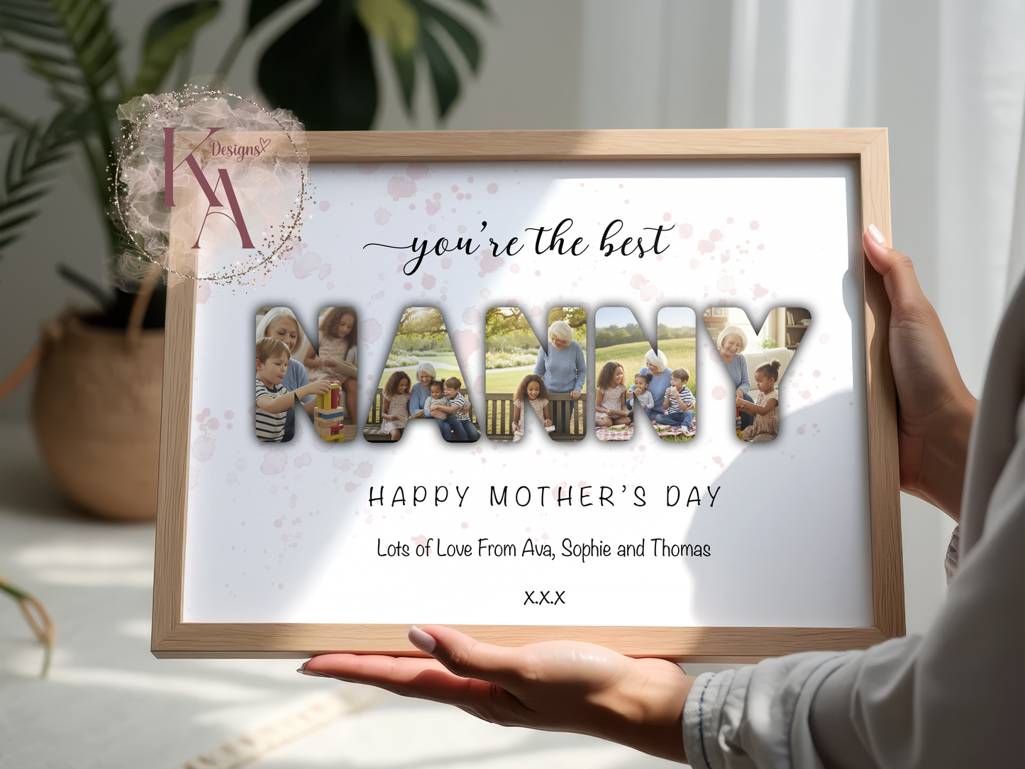 Mum/Grandma/Godmother Photo Word Art Print