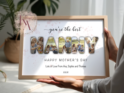 Mum/Grandma/Godmother Photo Word Art Print