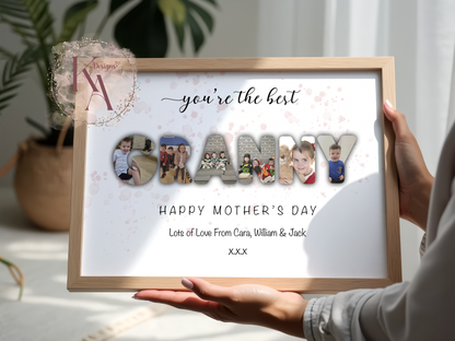 Mum/Grandma/Godmother Photo Word Art Print