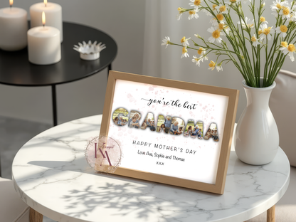 Mum/Grandma/Godmother Photo Word Art Print