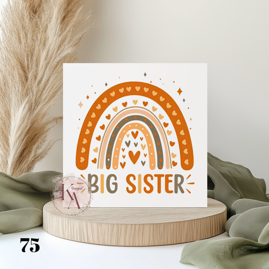 New Big Sister - 6x6" Card