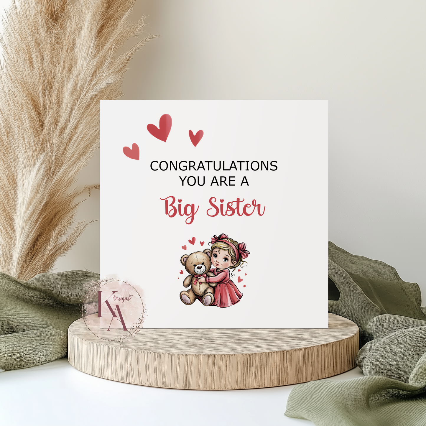 New Big Sister - 6x6" Card