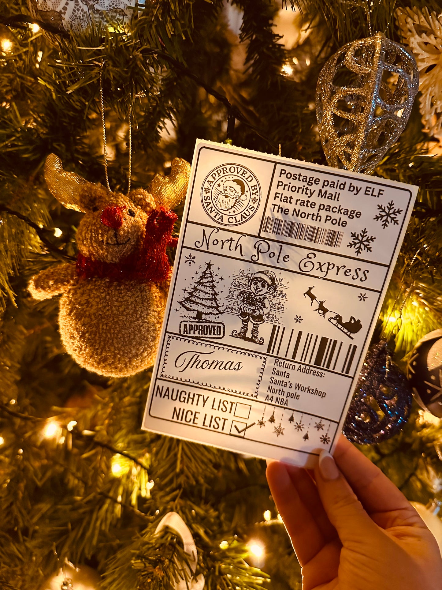 Personalised Santa Shipping Labels Set Of 10