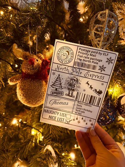 Personalised Santa Shipping Labels Set Of 10