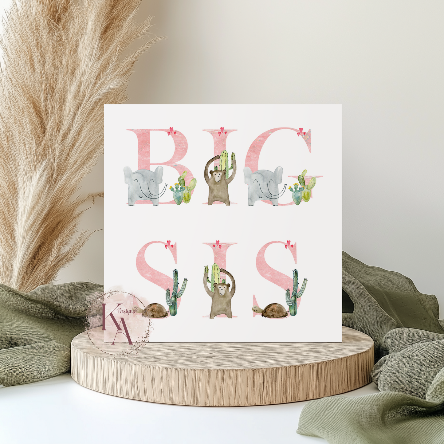 New Big Sister - 6x6" Card