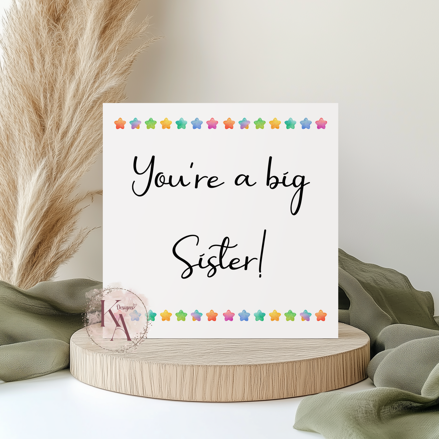 New Big Sister - 6x6" Card