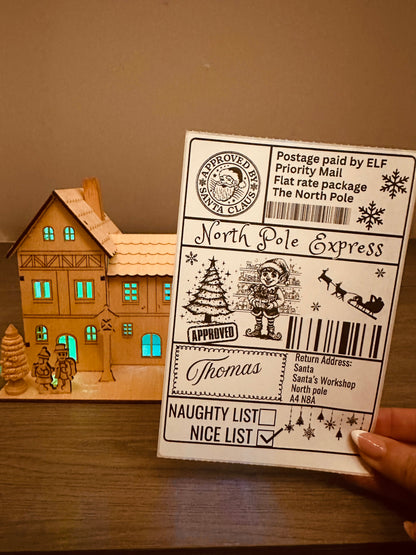 Personalised Santa Shipping Labels Set Of 10