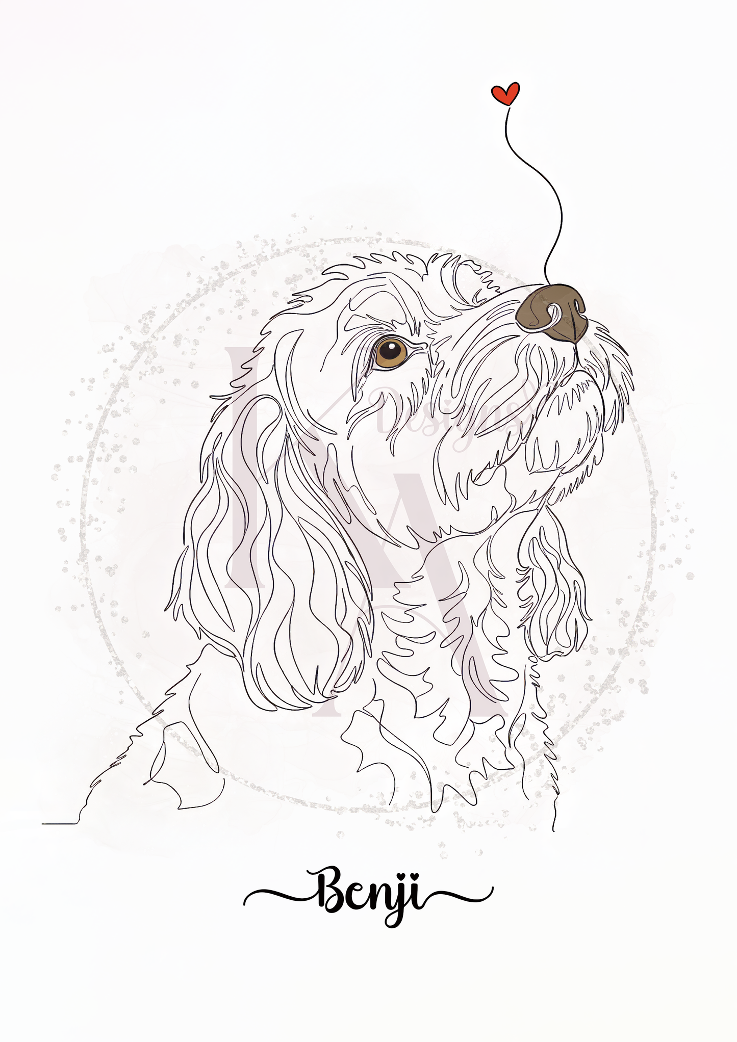 Custom Digital Line Art Pet Prints