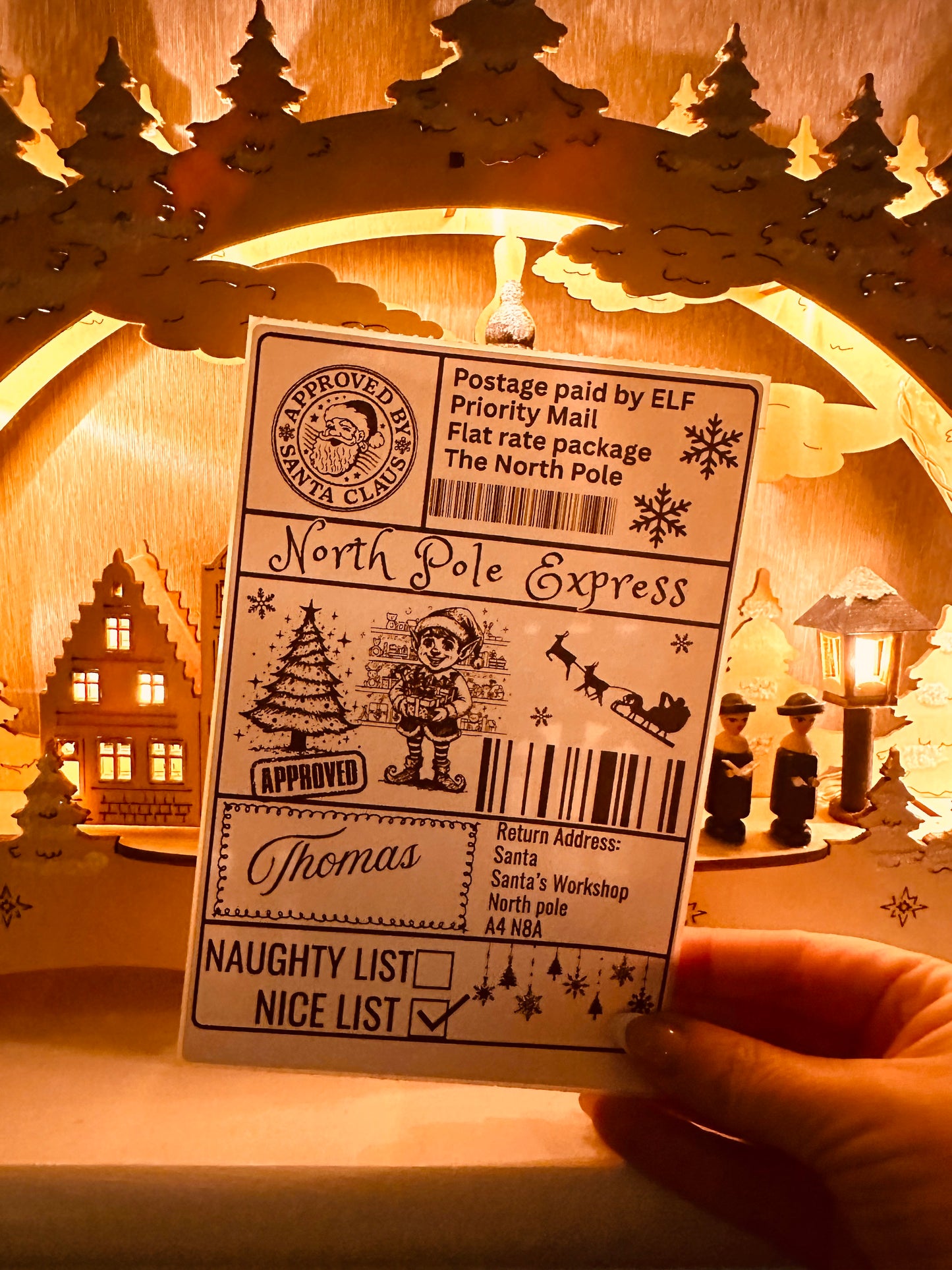 Personalised Santa Shipping Labels Set Of 10