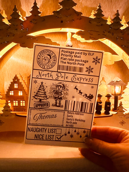 Personalised Santa Shipping Labels Set Of 10