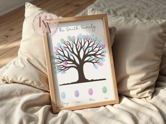 Custom Family Fingerprint Tree Print