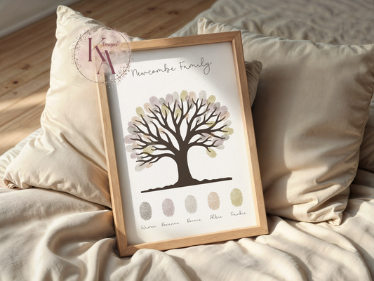 Personalised Family Fingerprint Tree Print