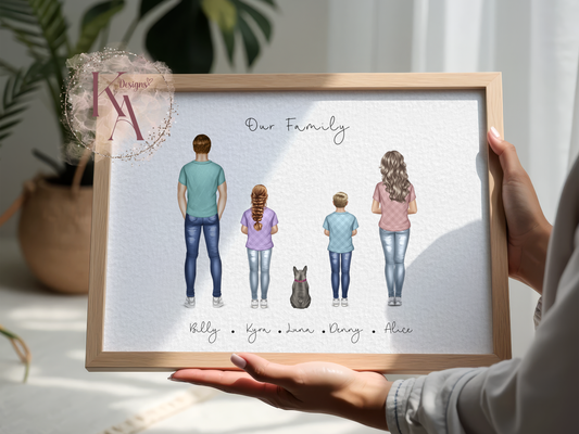 Personalised Standing Family Print