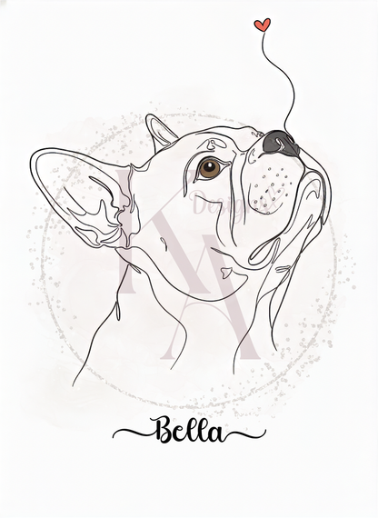 Custom Digital Line Art Pet Prints