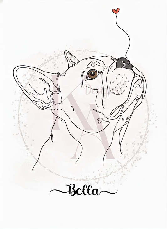 Custom Digital Line Art Pet Prints