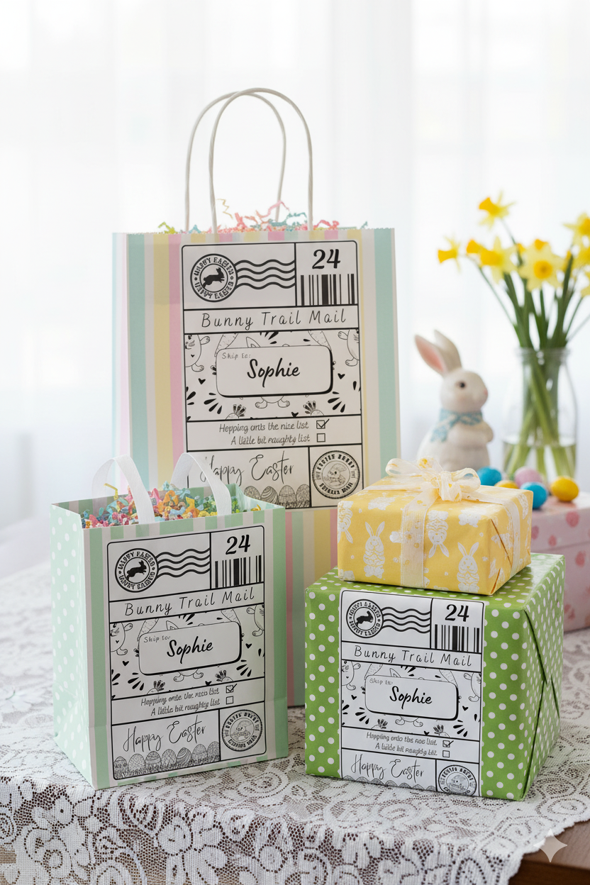 Custom Easter Bunny Shipping Stickers