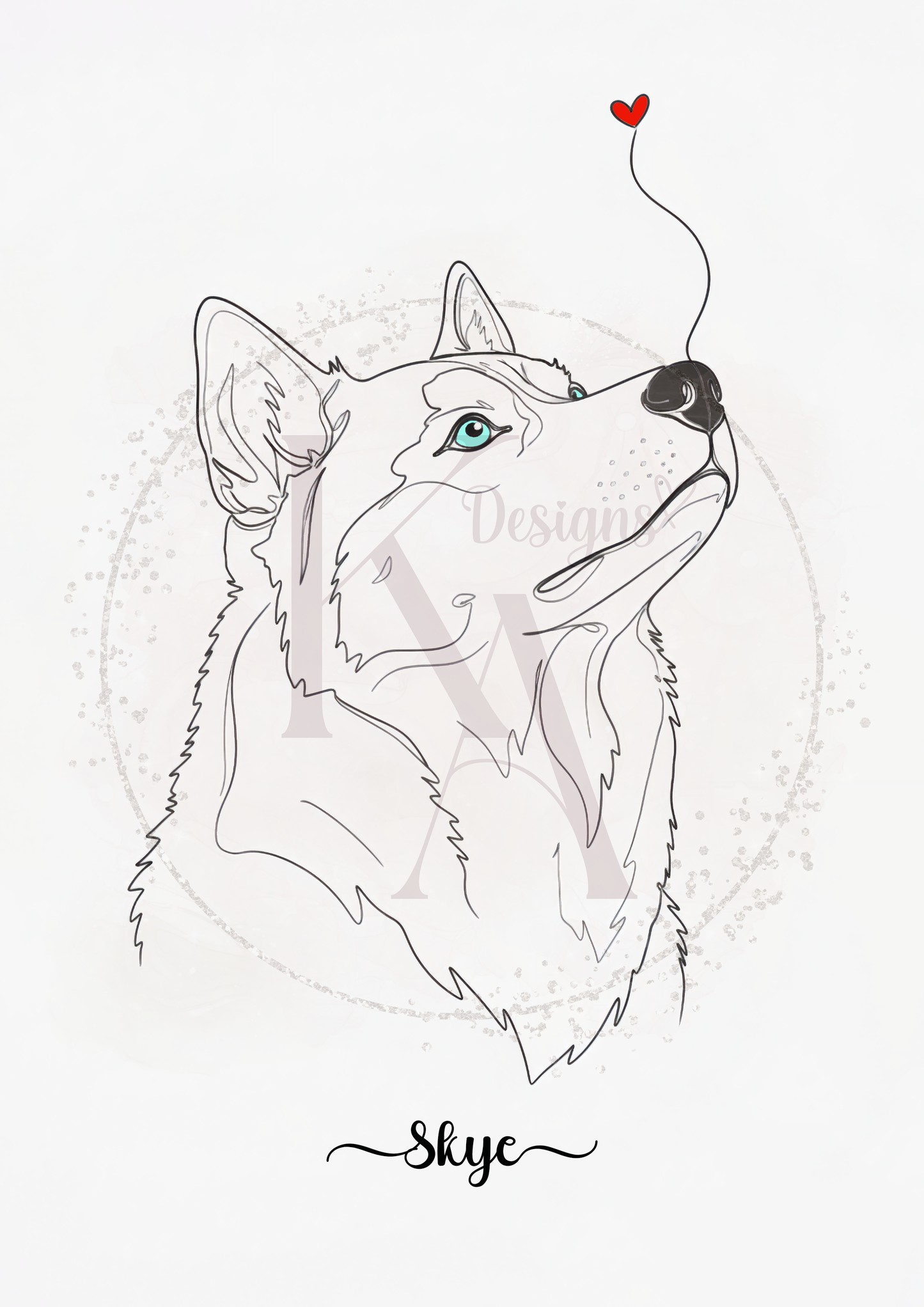 Custom Digital Line Art Pet Prints