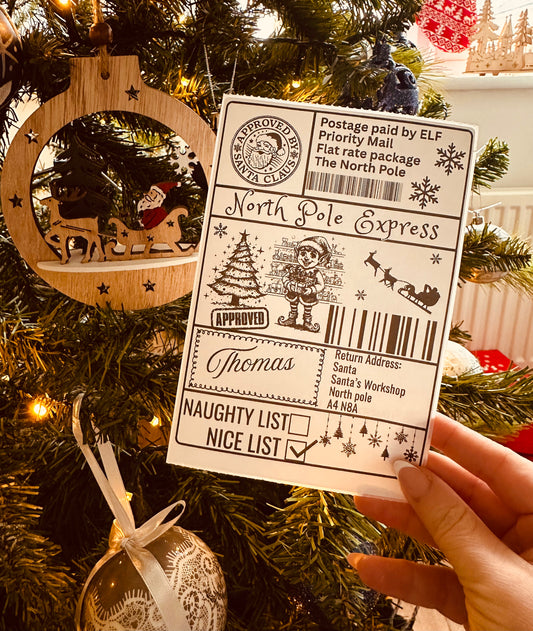 Personalised Santa Shipping Labels Set Of 10