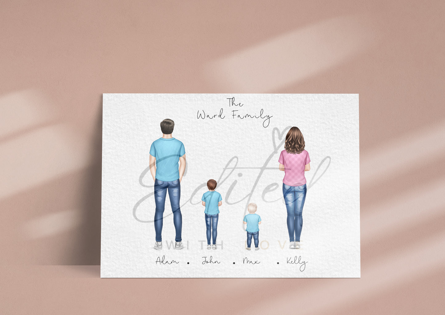 Personalised Standing Family Print