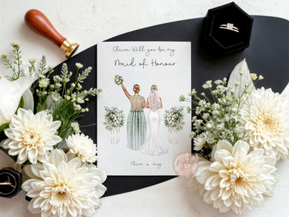Personalised Wedding Illustration Print