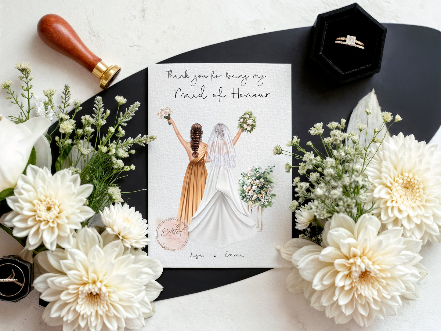 Personalised Wedding Illustration Print