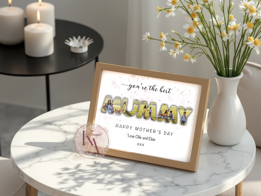 Mum/Grandma/Godmother Photo Word Art Print